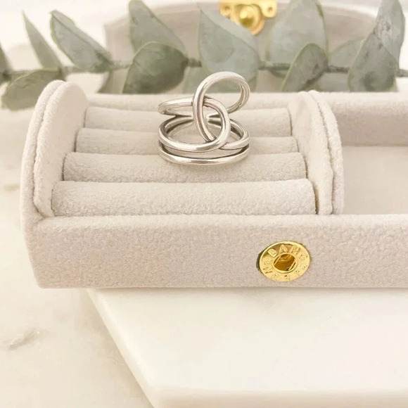 925 Sterling Silver Big Knot Statement Ring Dainty Adjustable Ring Twist Ring - Picture 4 of 10